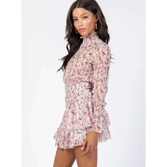Princess Polly Guetta Mini Dress - Ditsy Floral - White/Pink - US Size 4 - NWT - Picture 3 of 14
